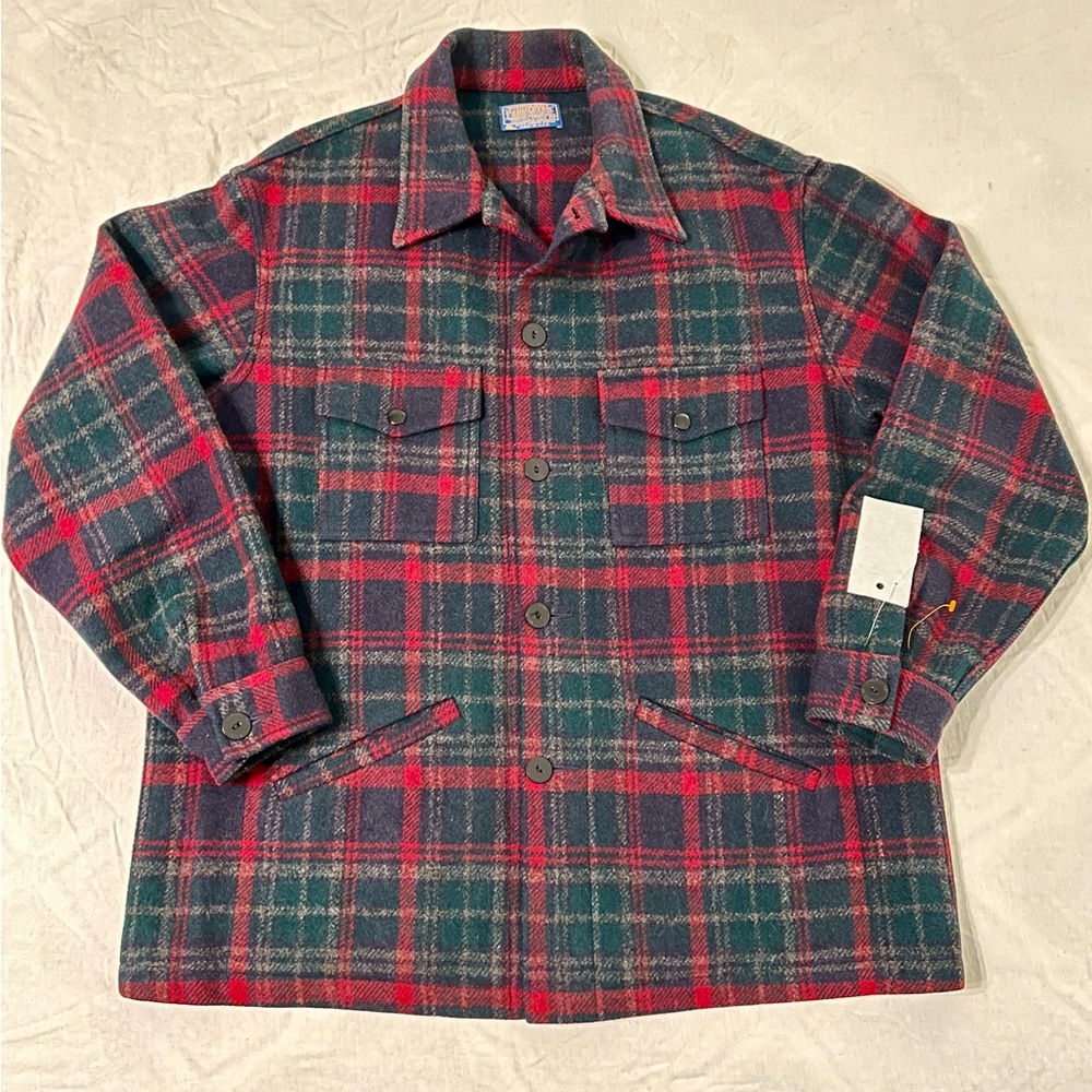 Vintage Pendleton Wool Coat Jacket USA Made. Button detail. XL. Old school retro